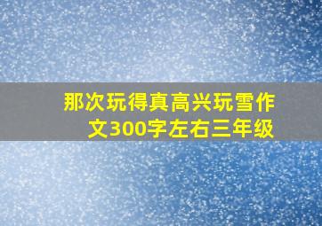 那次玩得真高兴玩雪作文300字左右三年级