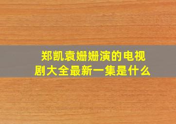 郑凯袁姗姗演的电视剧大全最新一集是什么