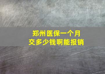 郑州医保一个月交多少钱啊能报销