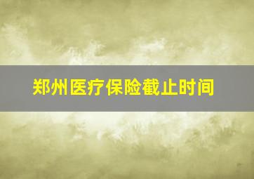 郑州医疗保险截止时间