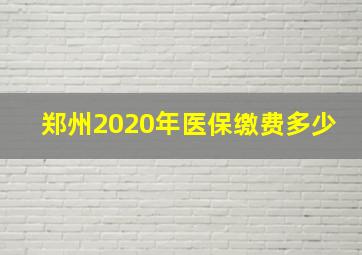 郑州2020年医保缴费多少