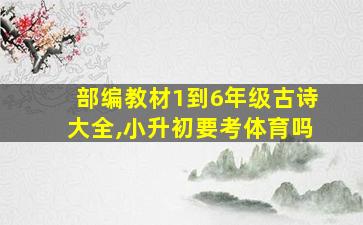 部编教材1到6年级古诗大全,小升初要考体育吗