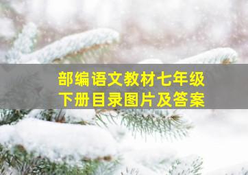 部编语文教材七年级下册目录图片及答案