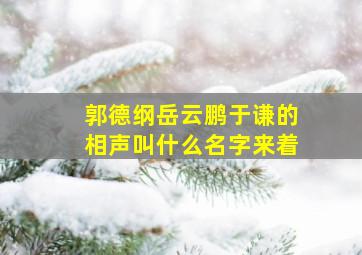 郭德纲岳云鹏于谦的相声叫什么名字来着