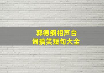 郭德纲相声台词搞笑短句大全