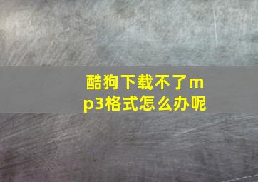 酷狗下载不了mp3格式怎么办呢