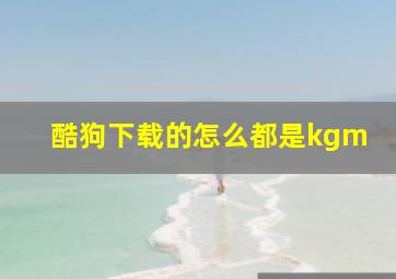 酷狗下载的怎么都是kgm