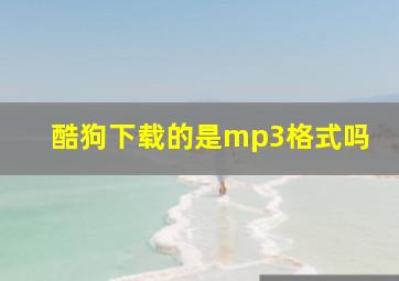 酷狗下载的是mp3格式吗