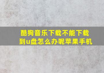 酷狗音乐下载不能下载到u盘怎么办呢苹果手机