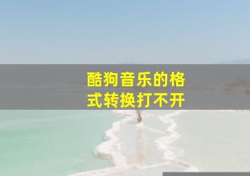 酷狗音乐的格式转换打不开