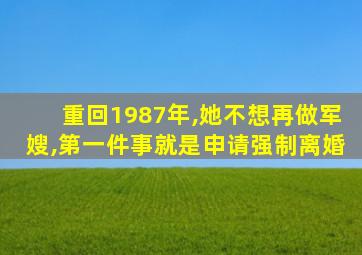 重回1987年,她不想再做军嫂,第一件事就是申请强制离婚