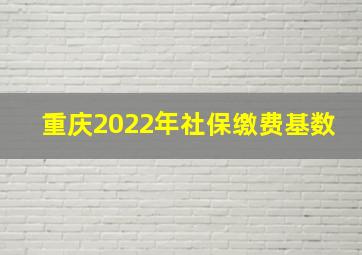 重庆2022年社保缴费基数