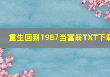 重生回到1987当富翁TXT下载