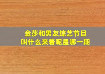 金莎和男友综艺节目叫什么来着呢是哪一期