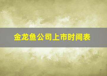 金龙鱼公司上市时间表