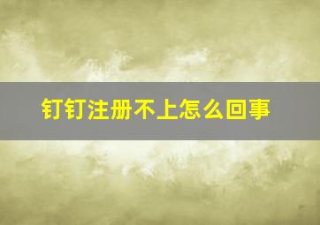 钉钉注册不上怎么回事