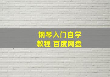 钢琴入门自学教程 百度网盘