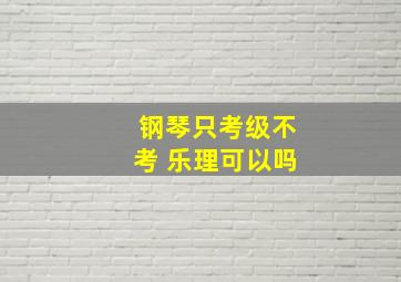 钢琴只考级不考 乐理可以吗