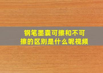 钢笔墨囊可擦和不可擦的区别是什么呢视频