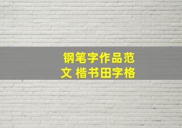 钢笔字作品范文 楷书田字格