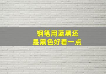 钢笔用蓝黑还是黑色好看一点