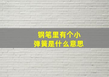 钢笔里有个小弹簧是什么意思