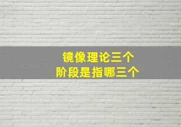 镜像理论三个阶段是指哪三个