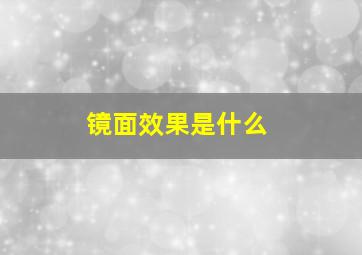 镜面效果是什么