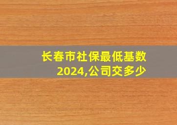 长春市社保最低基数2024,公司交多少