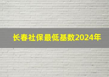 长春社保最低基数2024年