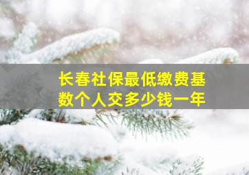 长春社保最低缴费基数个人交多少钱一年