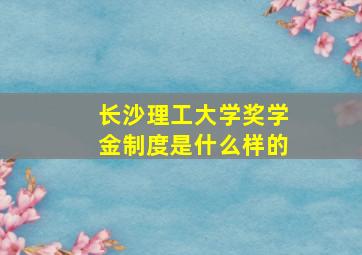 长沙理工大学奖学金制度是什么样的