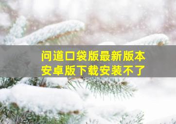 问道口袋版最新版本安卓版下载安装不了