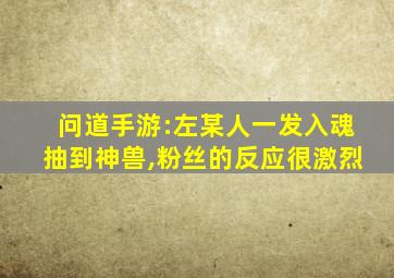 问道手游:左某人一发入魂抽到神兽,粉丝的反应很激烈