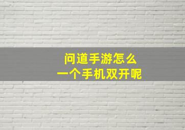 问道手游怎么一个手机双开呢