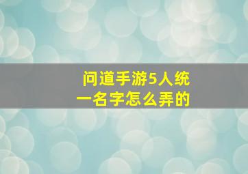 问道手游5人统一名字怎么弄的