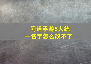 问道手游5人统一名字怎么改不了