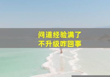 问道经验满了不升级咋回事