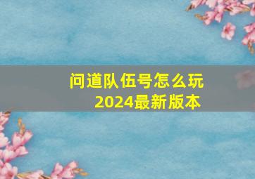 问道队伍号怎么玩2024最新版本