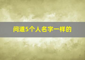 问道5个人名字一样的