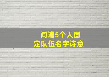 问道5个人固定队伍名字诗意