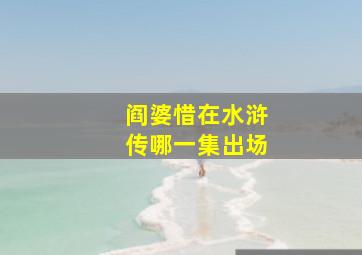 阎婆惜在水浒传哪一集出场