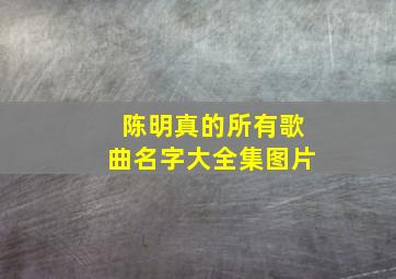 陈明真的所有歌曲名字大全集图片