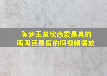 陈梦王楚钦恋爱是真的吗吗还是假的啊视频播放