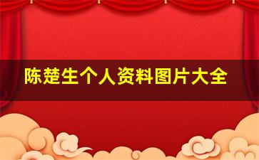 陈楚生个人资料图片大全