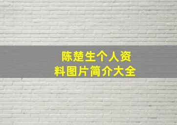 陈楚生个人资料图片简介大全