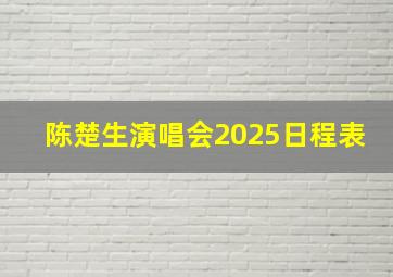 陈楚生演唱会2025日程表