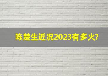 陈楚生近况2023有多火?