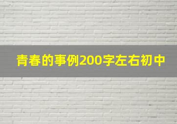 青春的事例200字左右初中