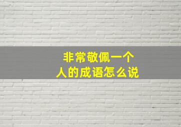 非常敬佩一个人的成语怎么说